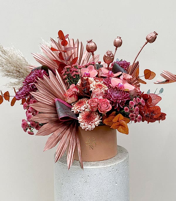 Alegra Toffee Kutuda Cappucino Bordo Sonbahar Aranjmanı