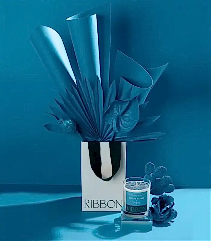 Cactus Flower + Peony Mum Kuru Çiçek Çantalı Hediye Seti