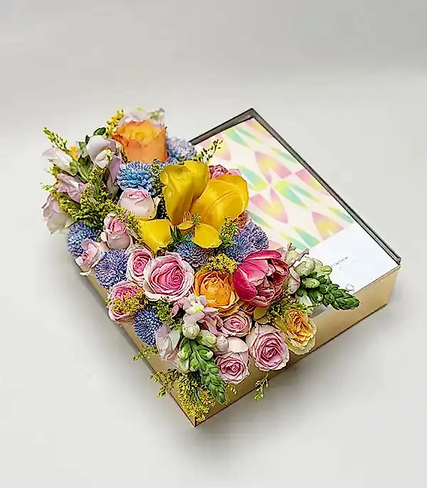 Canım Öğretmenim Rengarenk Çiçekler Çikolata Kutusu