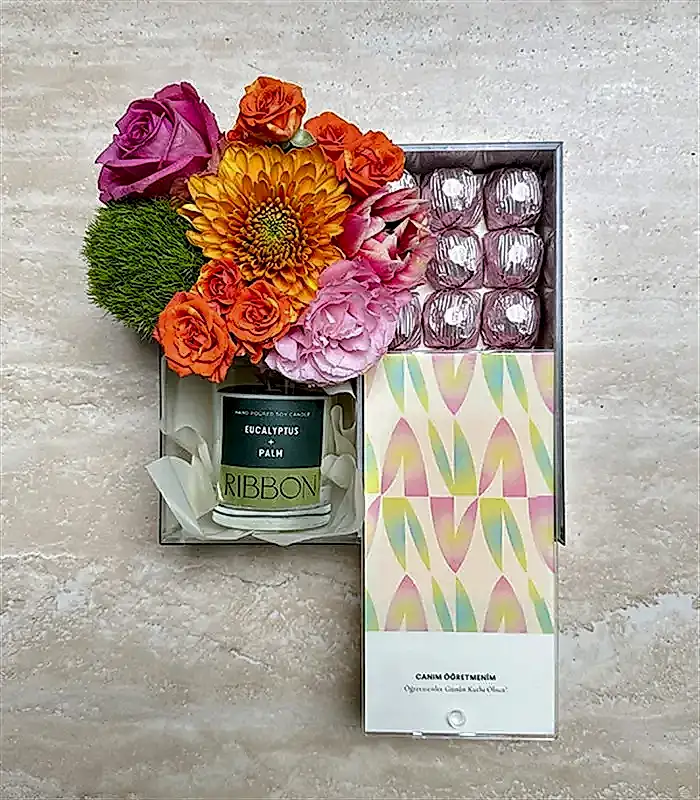 Canım Öğretmenim Mum Çikolata Hediye Kutusu