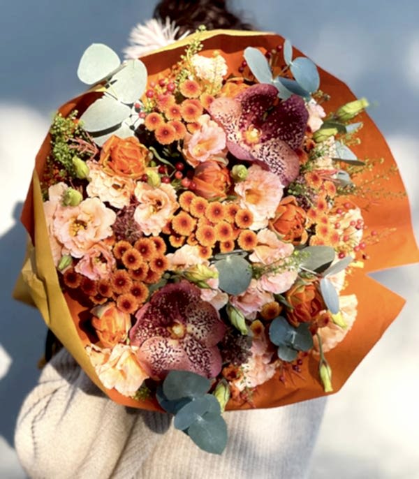 Cinnamon Deluxe Somon Turuncu Sonbahar Buketi