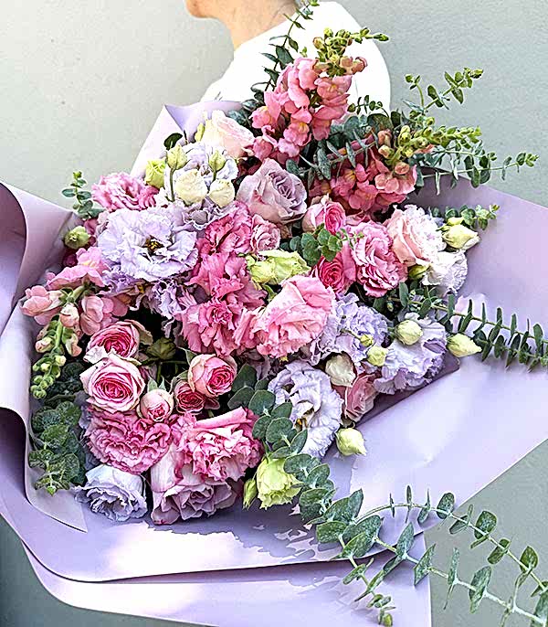 Deluxe Carla Lila Pembe Buket