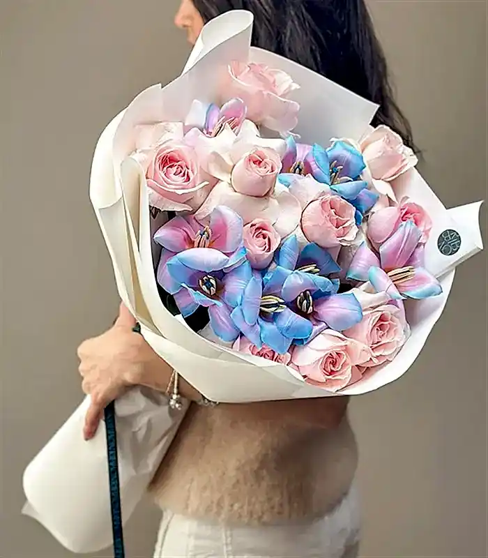 Dreamette Pembe Gül Unicorn Lale Buketi