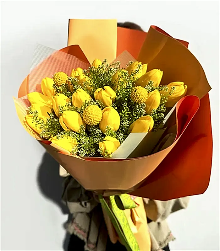 Giallo Deluxe 21 Sarı Lale Buketi