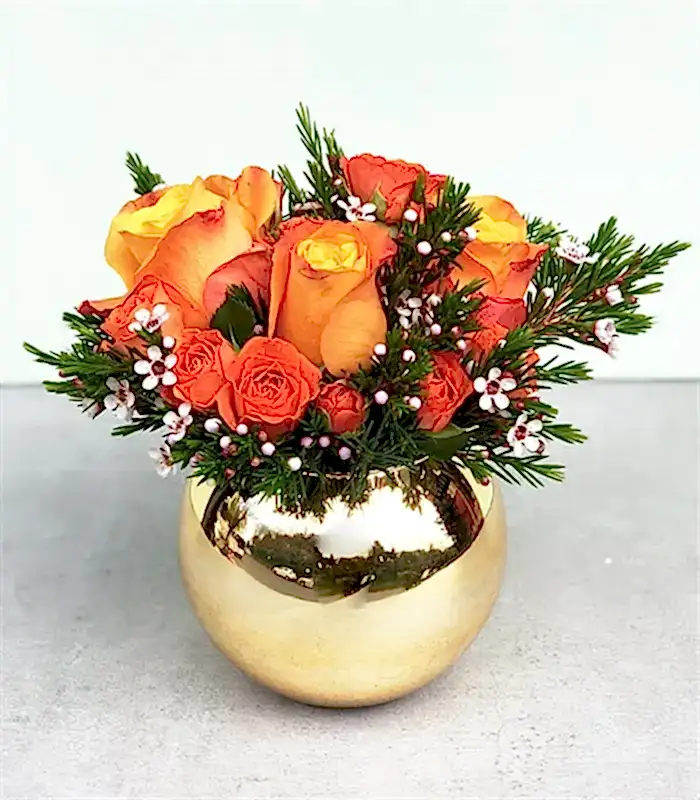 Günbatımı Mini Aranjmanı Turuncu Güller