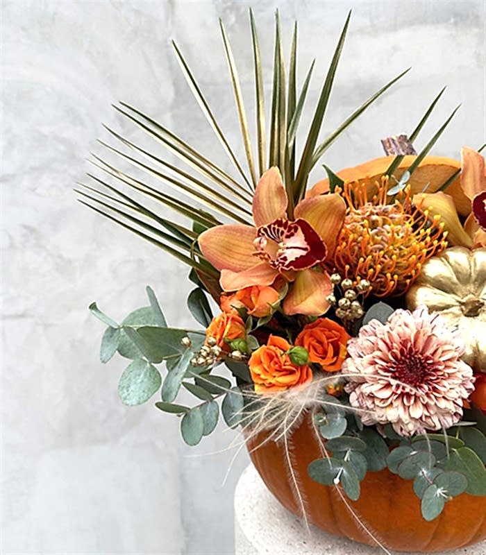 Happy Autumn Pumpkin Turuncu Balkabağı Aranjmanı