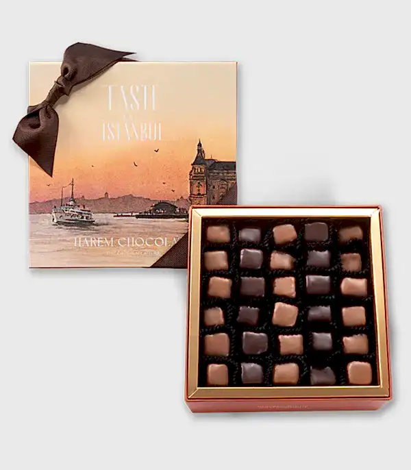 Harem Chocolate Taste of İstanbul Kutuda Çikolata Kaplı Fıstıklı Lokum