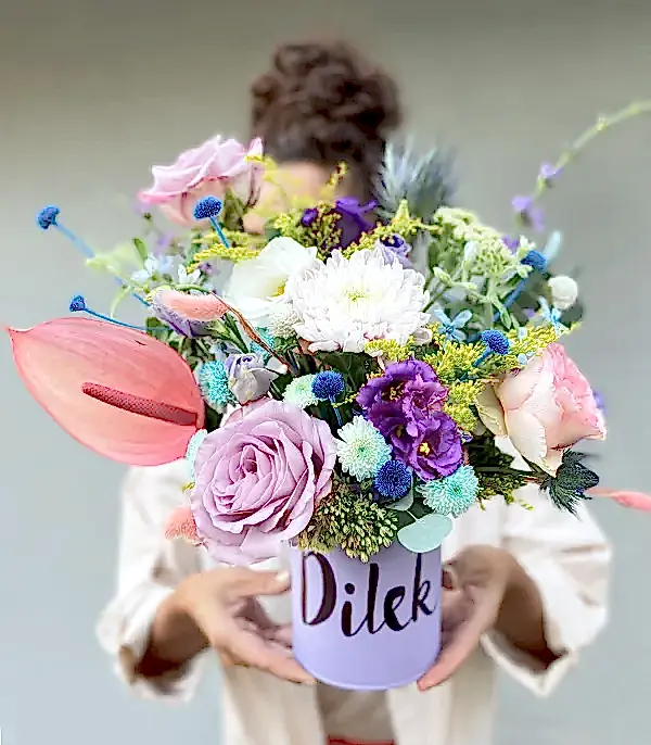 İsme Özel Lila Pembe Mor Çiçekler