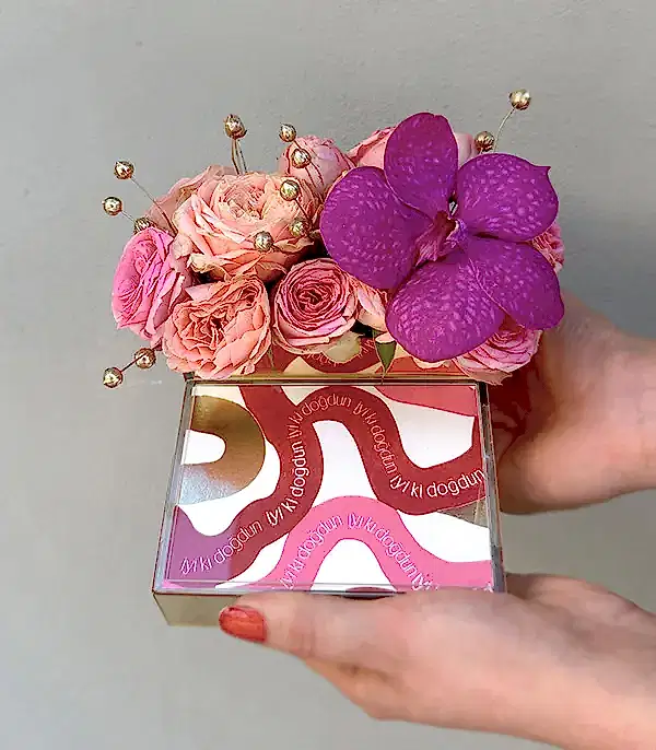 İyi Ki Doğdun Pembe Çiçekli Mini Çikolata