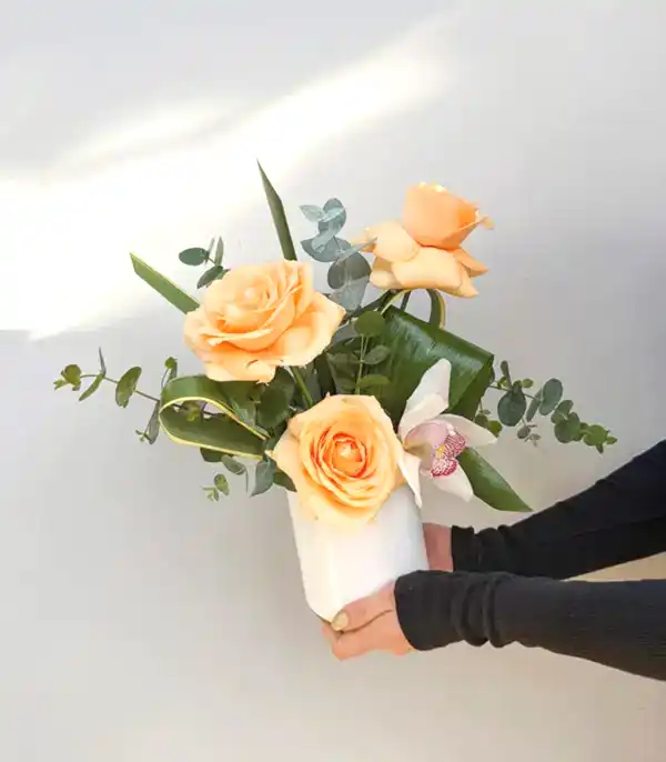 Mini Kayısı Gül Orkide Aranjmanı