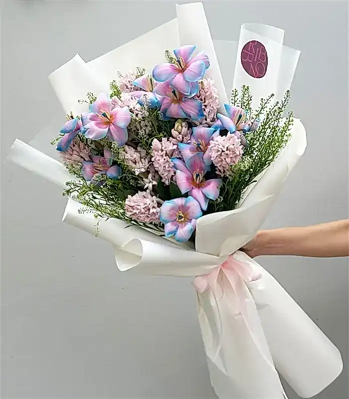 Myrella Unicorn Lale Pembe Sümbül Buketi