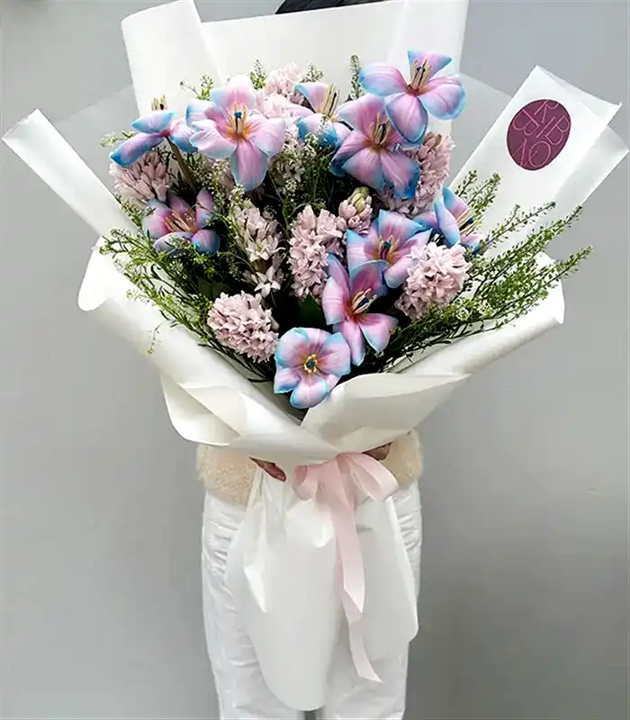 Myrella Unicorn Lale Pembe Sümbül Buketi