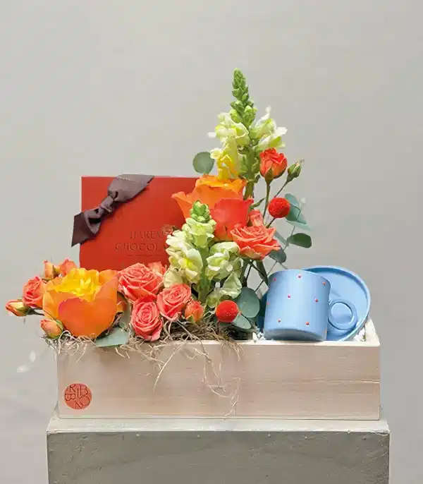 Öğretmenler Günü Harem Chocolate Türk Kahvesi Fincanı Turuncu Hediye Kutusu