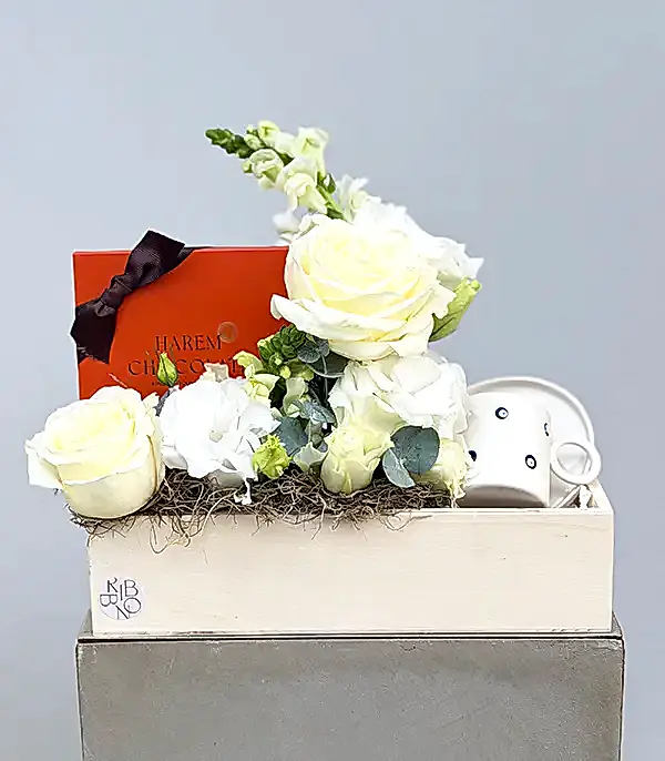 Öğretmenler Günü Harem Chocolate Nazar Boncuğu Türk Kahvesi Fincanı Hediye Kutusu