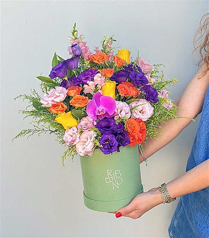 Palette Yeşil Kutuda Rengarenk Çiçekler