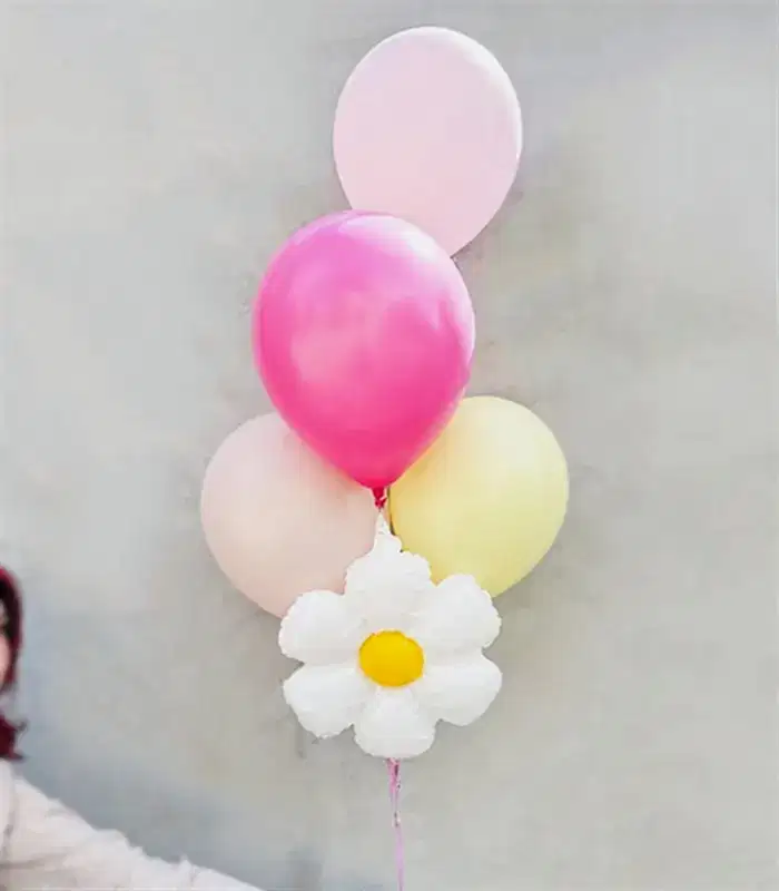 Papatya Pastel 4 Uçan Balon Seti Pembe