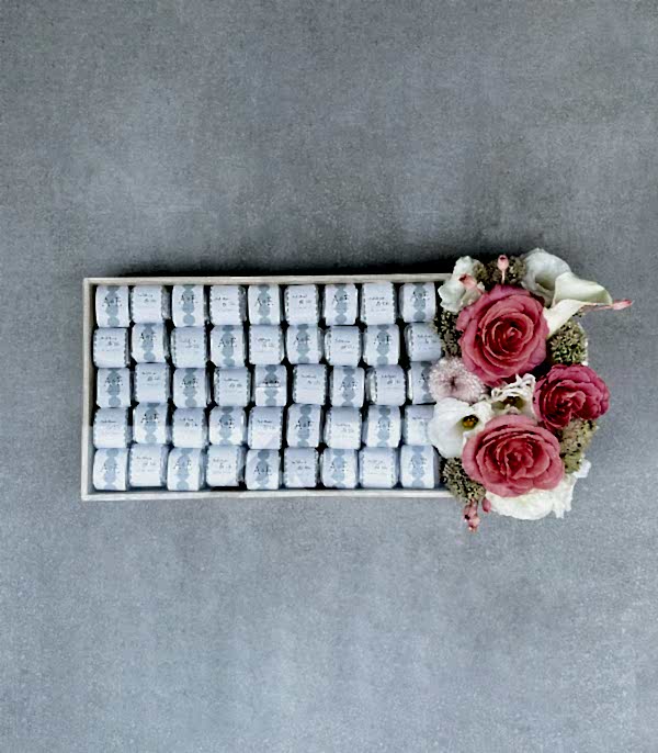 Pembe Silver Royal Deluxe İsme Özel 90Lı Çikolata Tepsisi