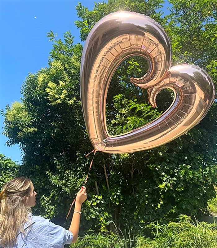 Rose Gold Uçan Kalp Balon 100 cm