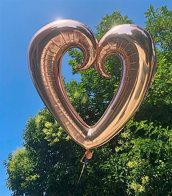 Rose Gold Uçan Kalp Balon 100 cm