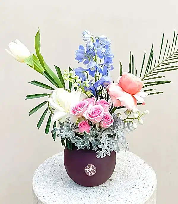 Simona Mini Seramik Vazoda Pastel Çiçekler