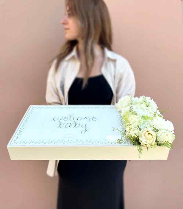 Welcome Baby İsme Özel 90Lı Yenidoğan Bebek Tebrik Çikolatası Royal Deluxe